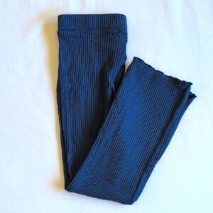 epic threads blue ribbed flare leg lettuce edge leggings size 5 girls
